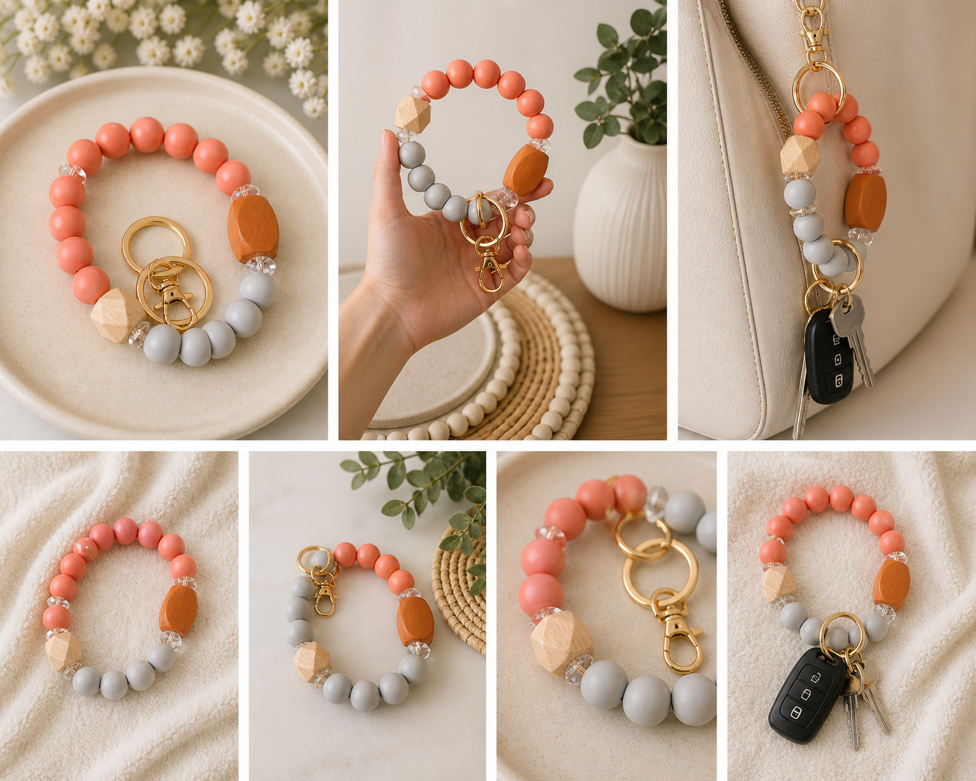 Sunshine Beaded Wristlet Keychain