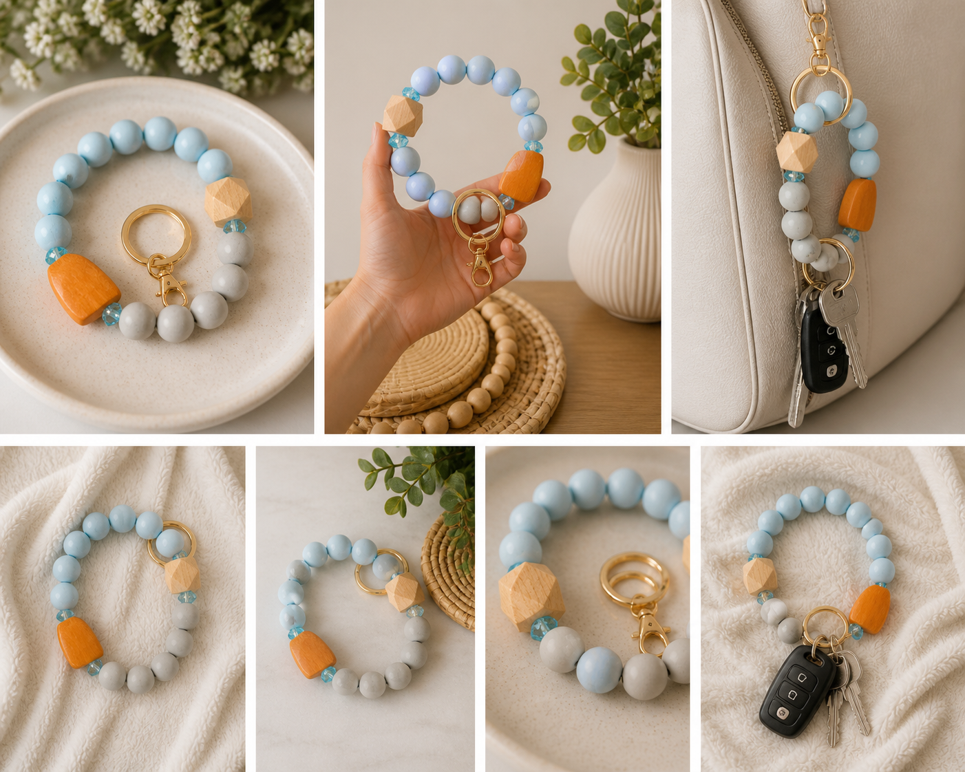 Sunshine Beaded Wristlet Keychain