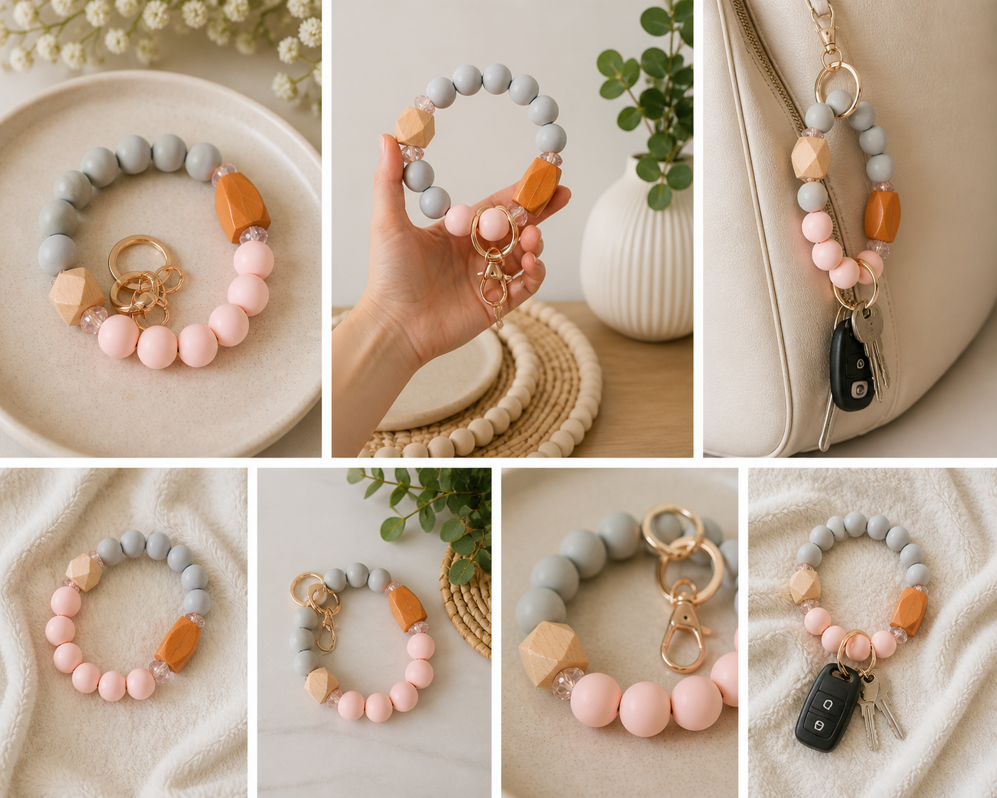 Sunshine Beaded Wristlet Keychain